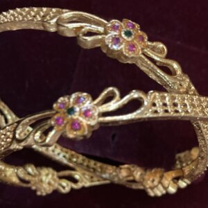 Gold Finish Traditional Bangles – Elegant Ethnic Jewelry for Women