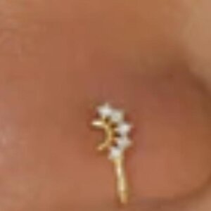 5-Stone Press-Type Nose Pin